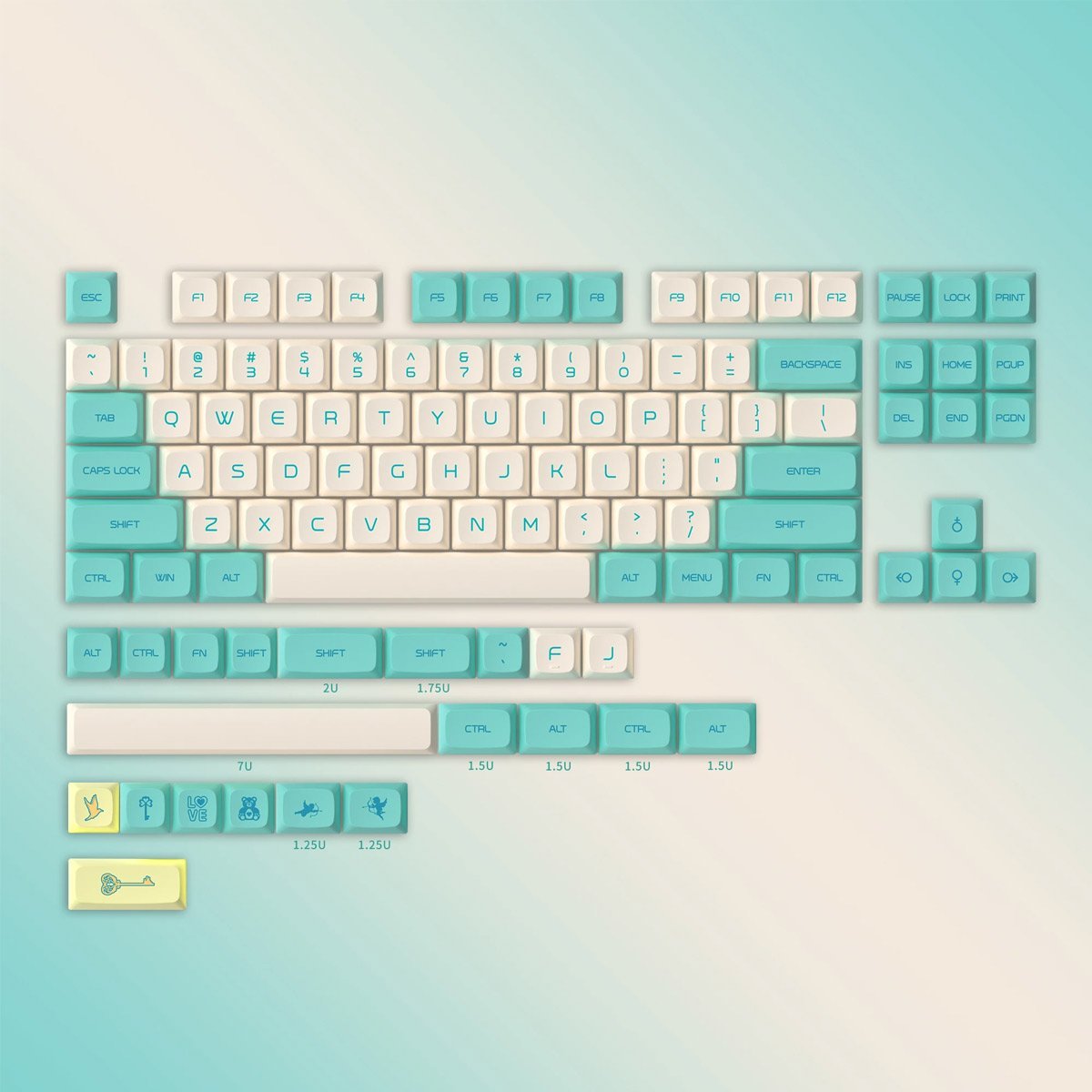 PG PBT Bluebird Keycap Set Dye-Sub PBT