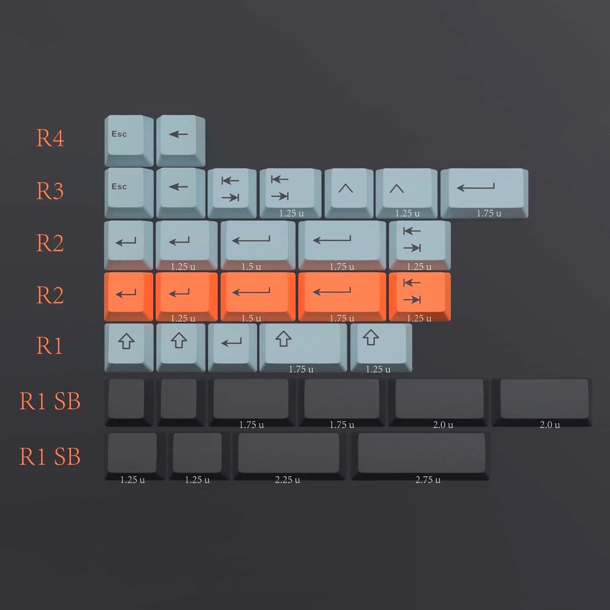 EPBT Flaming Ice Keycap Set Dye-Sub PBT