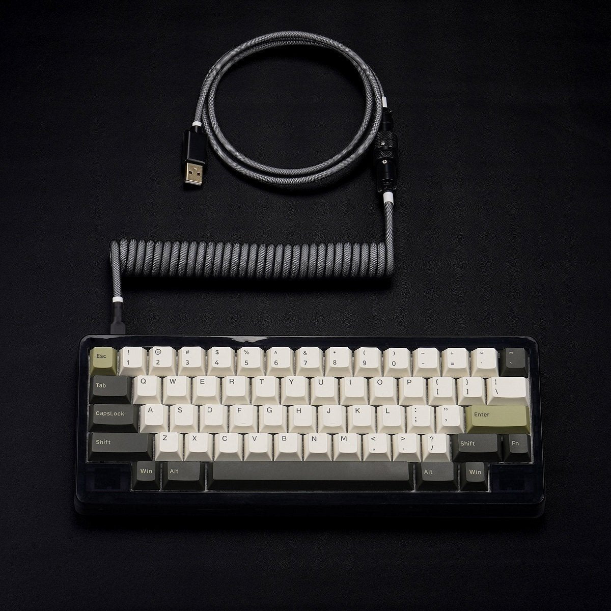 KBDfans Black Grey Handmade USB-C Cable