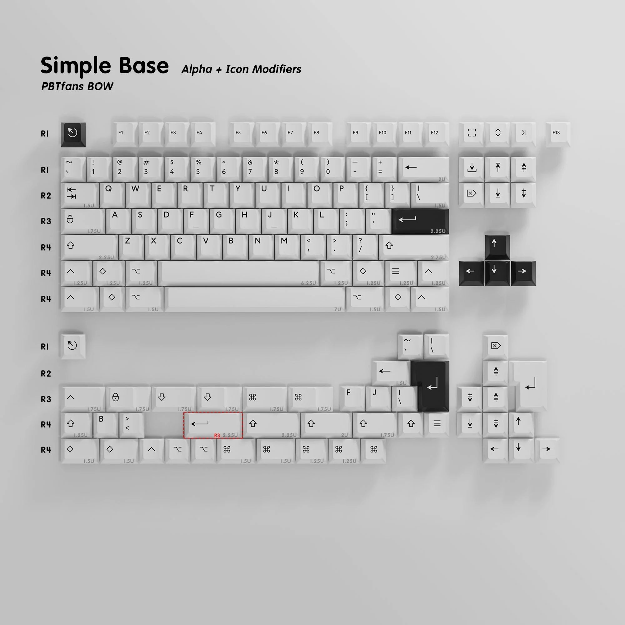 PBTfans BOW Keycap Set Doubleshot PBT