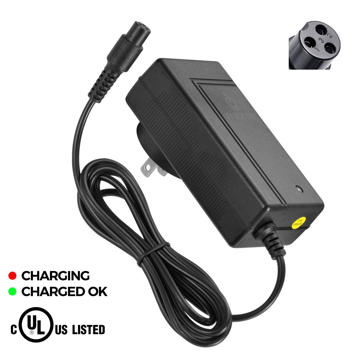 UL Listed 42V Charger for Gotrax Glide Pro Hoverboard (NOT for 25.2V Battery Models,NOT for Glide Chrome)